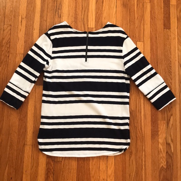 Merona navy blue & white striped tunic sweater, size large - Picture 2 of 10